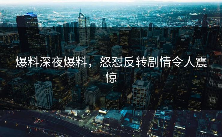 爆料深夜爆料，怒怼反转剧情令人震惊