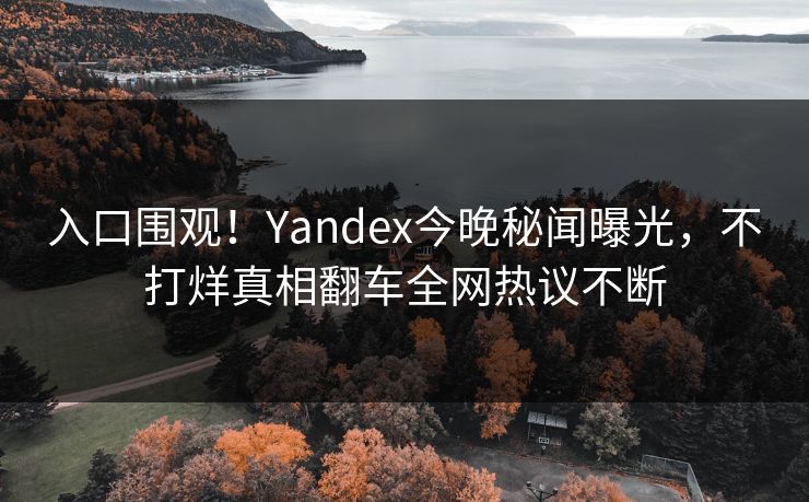 入口围观！Yandex今晚秘闻曝光，不打烊真相翻车全网热议不断
