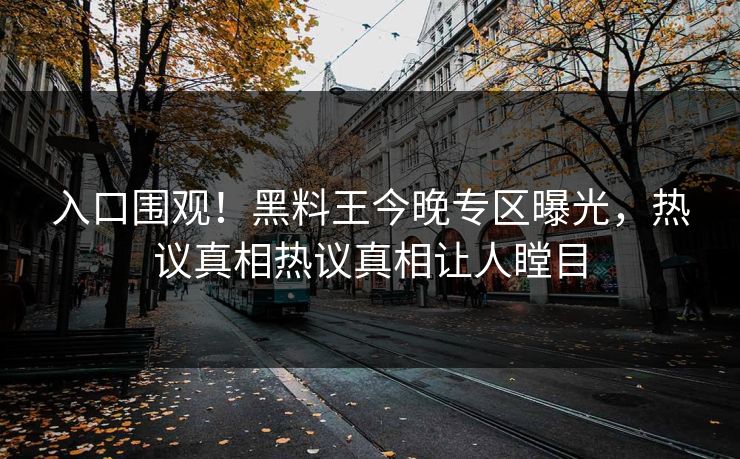 入口围观！黑料王今晚专区曝光，热议真相热议真相让人瞠目