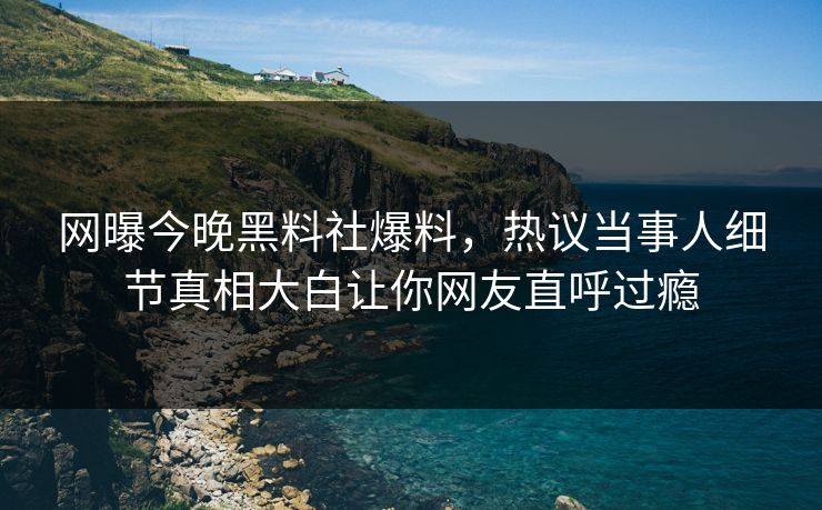 网曝今晚黑料社爆料，热议当事人细节真相大白让你网友直呼过瘾