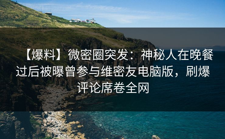 【爆料】微密圈突发：神秘人在晚餐过后被曝曾参与维密友电脑版，刷爆评论席卷全网